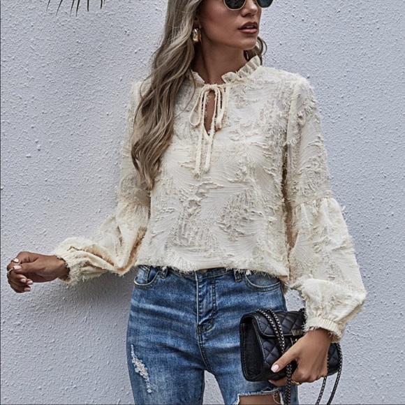 NWT cream blouse . Multiple sizes available. - Picture 3 of 4